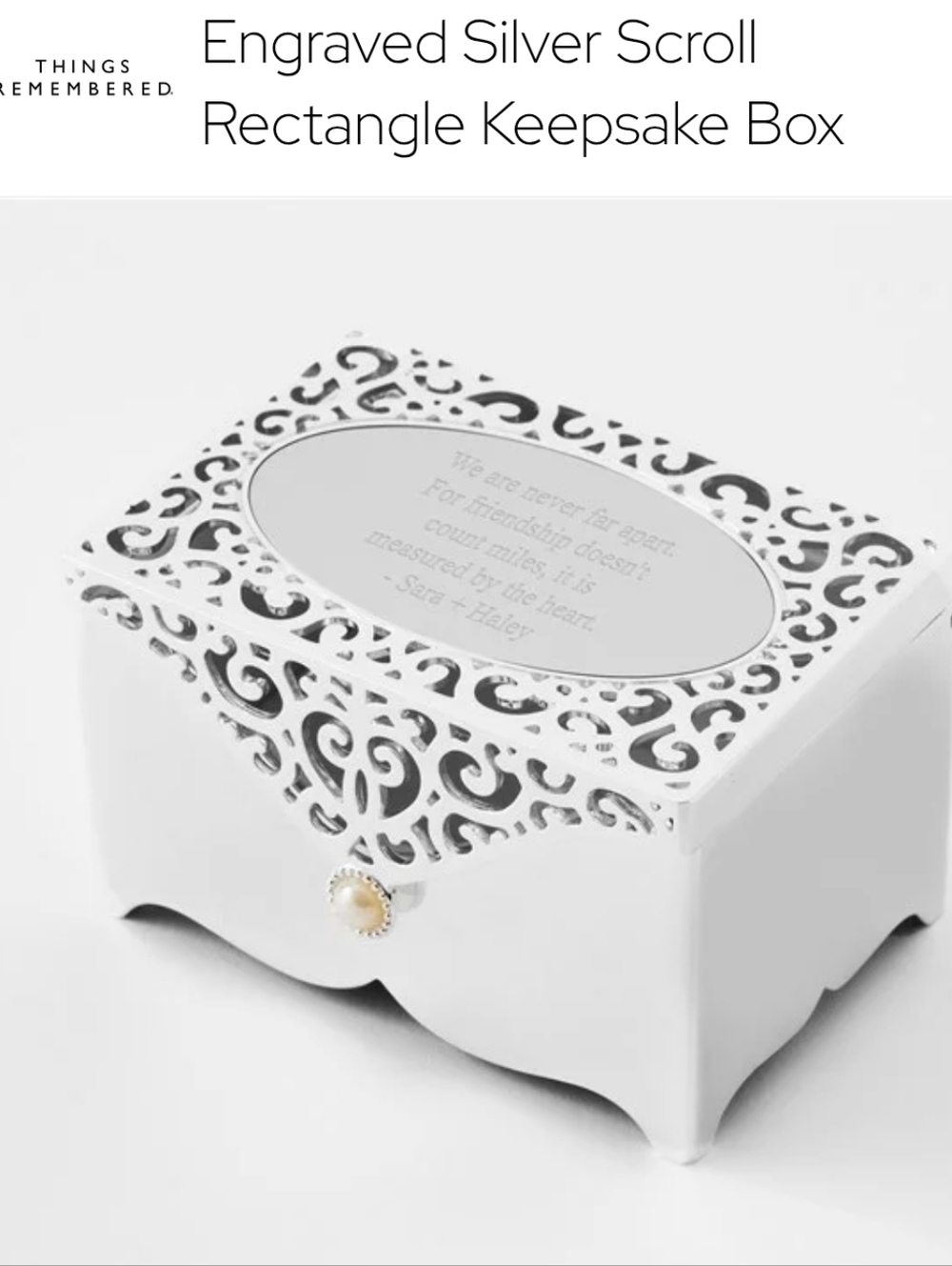 Silver Plated Things Remembered Personalized Jewelry Box